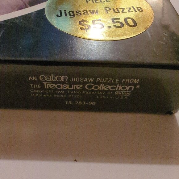 1976 Eaton TREASURE COLLECTION ROUND PUZZLE Curiosity Cat Henry Thoreau Sealed - Picture 5 of 5